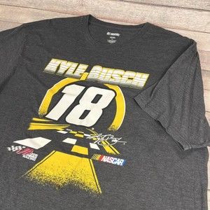 NASCAR Kyle Bush #18 2XL  Gray Graphic T-Shirt